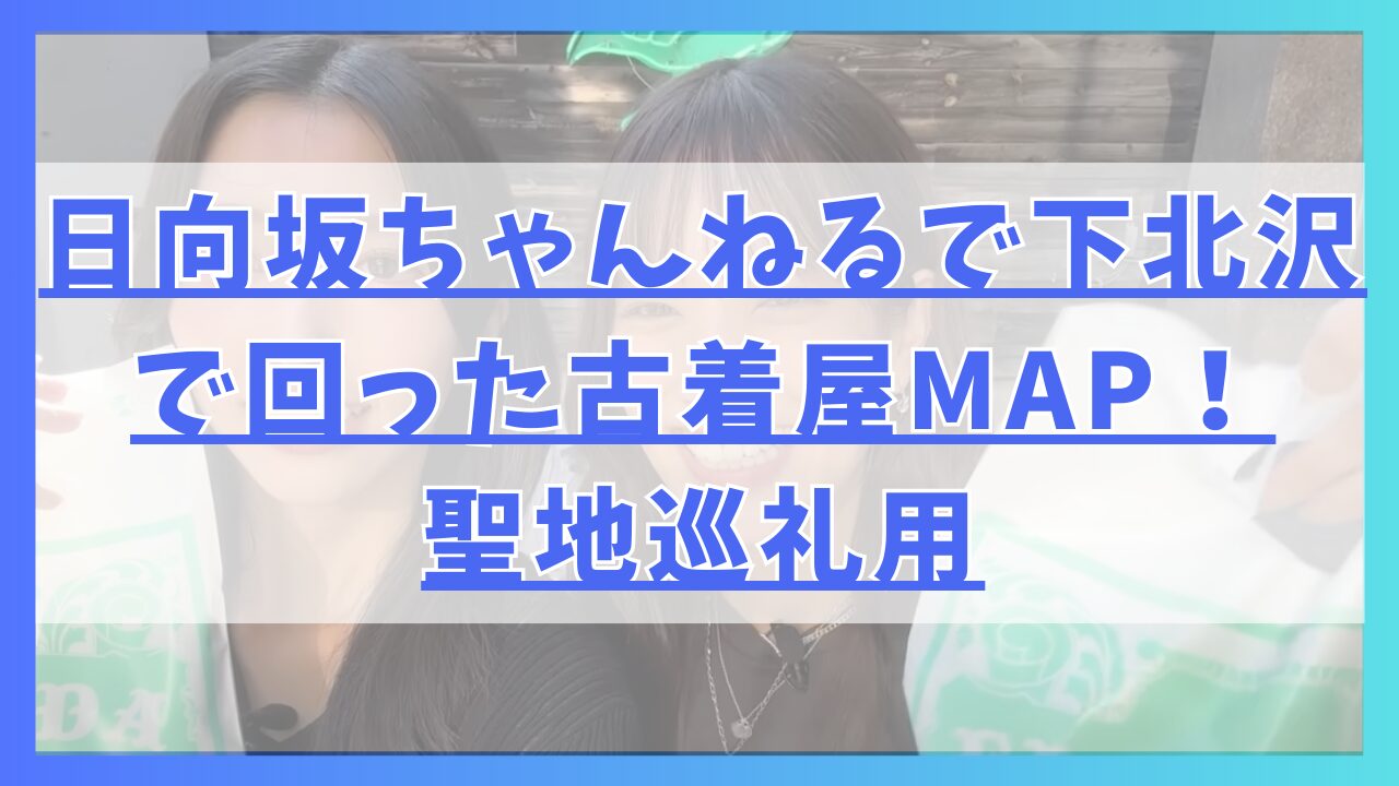 日向坂ちゃんねるで下北沢で回った古着屋MAP！聖地巡礼用